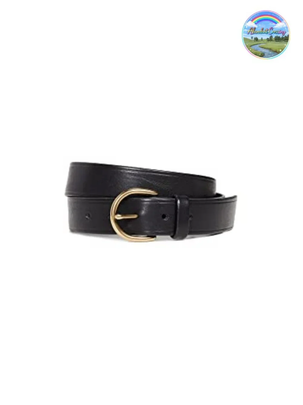 Genuine Leather Belt with Gold-Tone Buckle - 1.25in Wide, Adjustable Classic